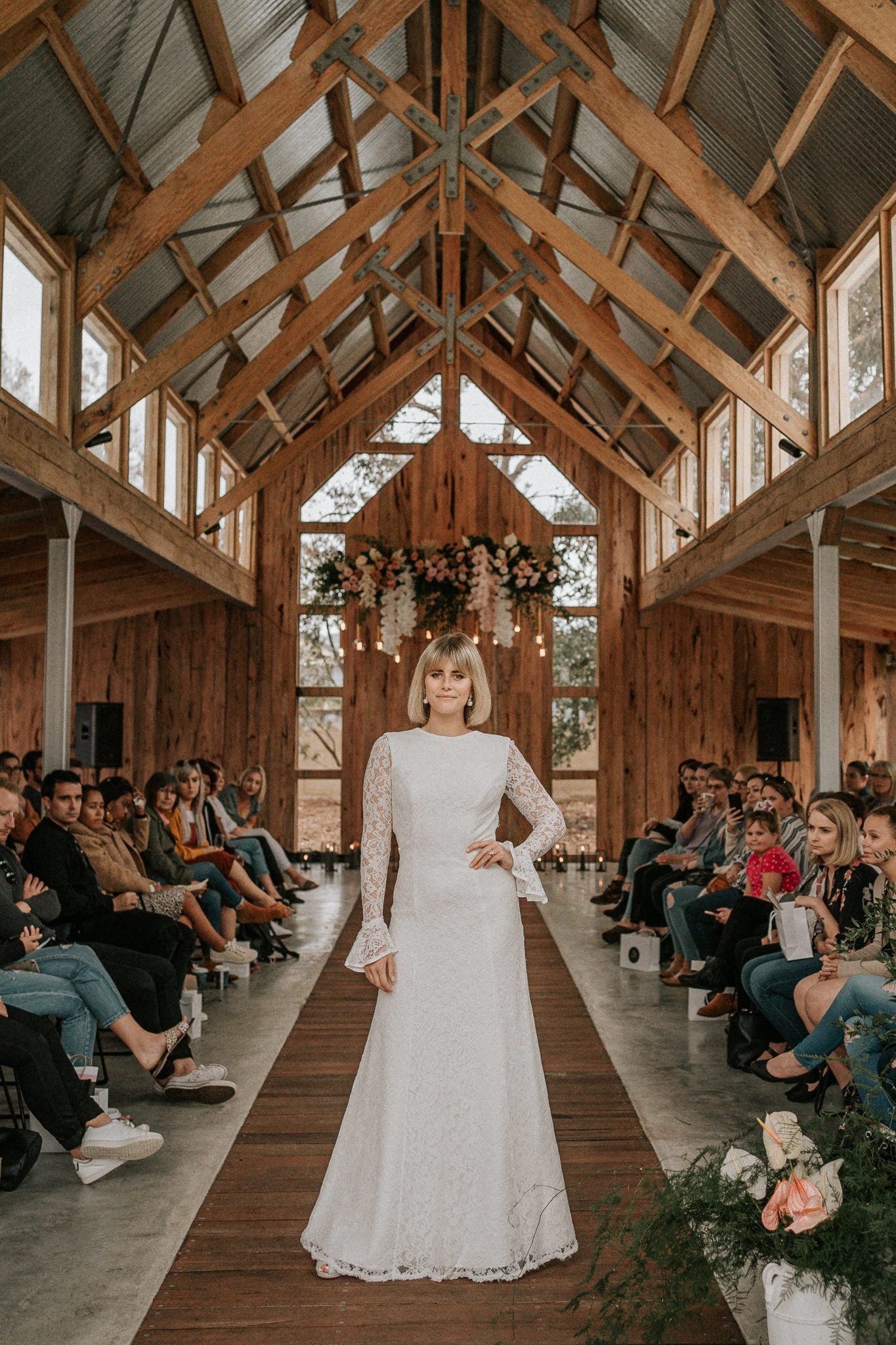 Georgia by Samantha Wynne | Long Sleeve, Lace Wedding Dress with Scooped Back