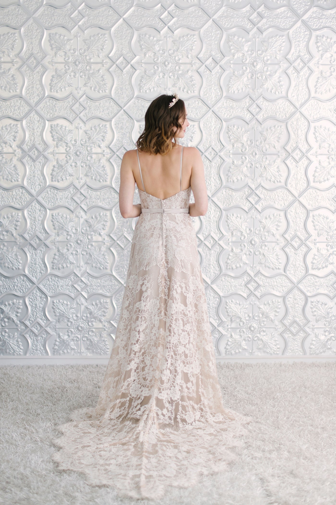 Amber by Wendy Makin | Lace Wedding Dress with Soft V-Neckline | Samantha Wynne