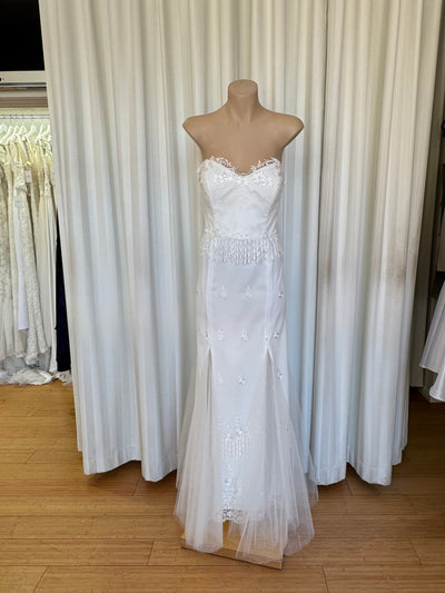 Natalie Silk White Lace Wedding Dress Size 10