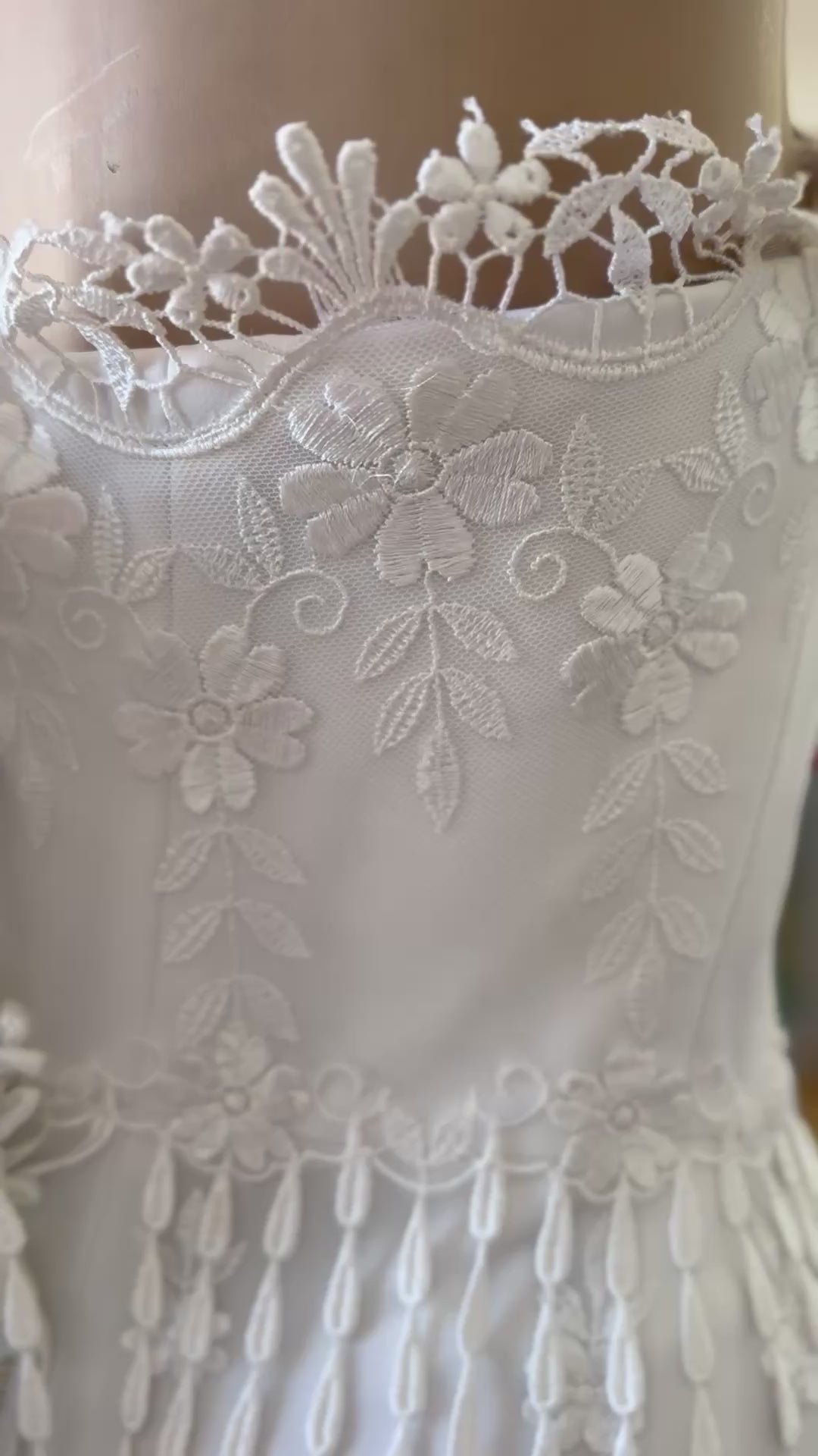 Natalie Silk White Lace Wedding Dress Size 10