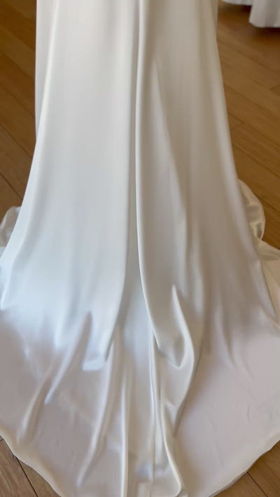 Samantha Silk White Satin wedding dress Size 10