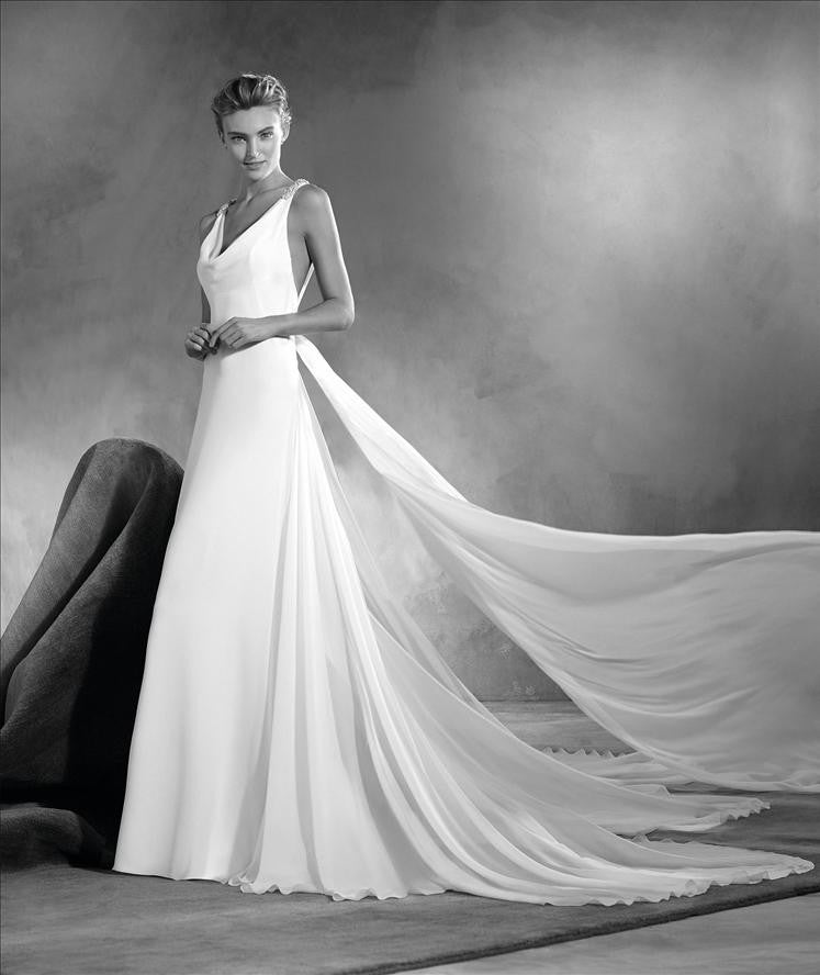 Einara by Pronovias | Silk Chiffon Empire Wedding Dress | Samantha Wynne