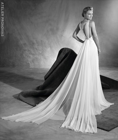 Einara by Pronovias | Silk Chiffon Empire Wedding Dress | Samantha Wynne