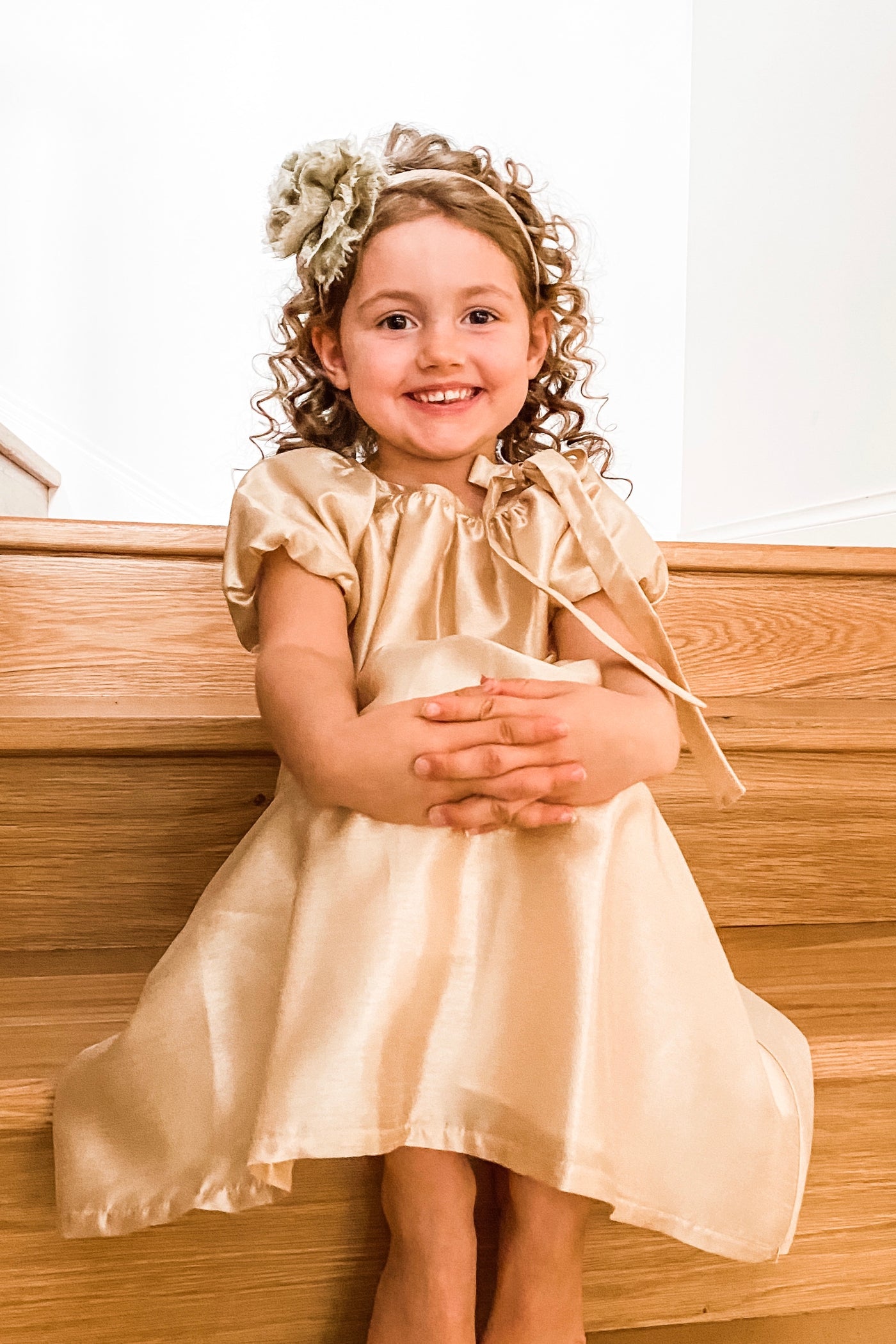 Adeline Gold Flower Girl & Special Occasion Dress | Samantha Wynne