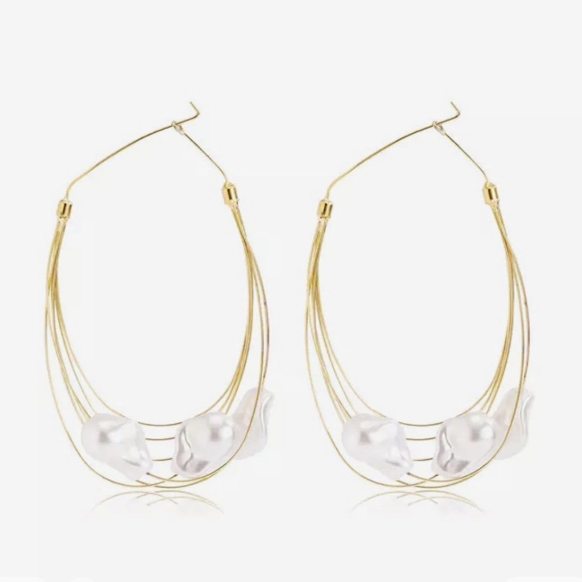 SW Pearl Hoop Earrings